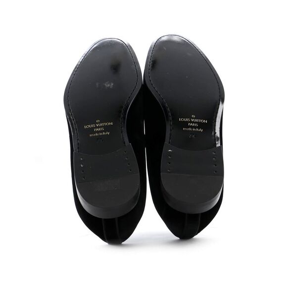 Louis Vuitton Men's Logo Loafers Embroidered Velvet Black, Multicolor - Picture 4 of 5